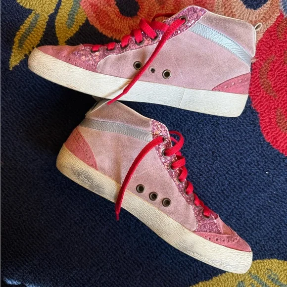 Golden Goose Midstar Sneakers - Red Pink Glitter - Picture 2 of 9